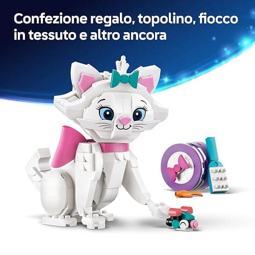 LEGO | Disney Adorabile Minou de Gli Aristogatti - Gatto Giocattolo con Accessori, incluso un Fiocco in Tessuto - Decorazione per la Camera da Letto - Regalo per Bambine e Fan da 7 Anni in su - 43286 thumbnail 5