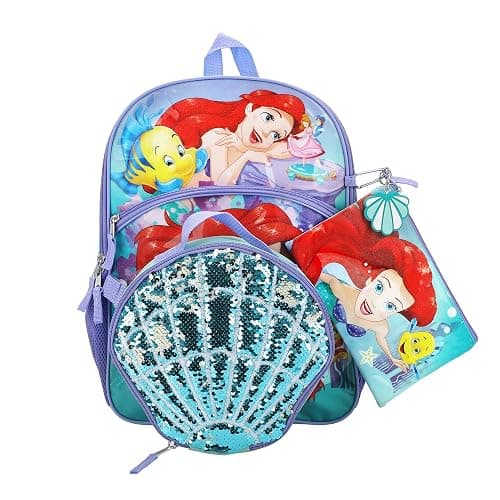 The Little Mermaid 16" 5-Piece Backpack and Lunchbox Set - Image 1