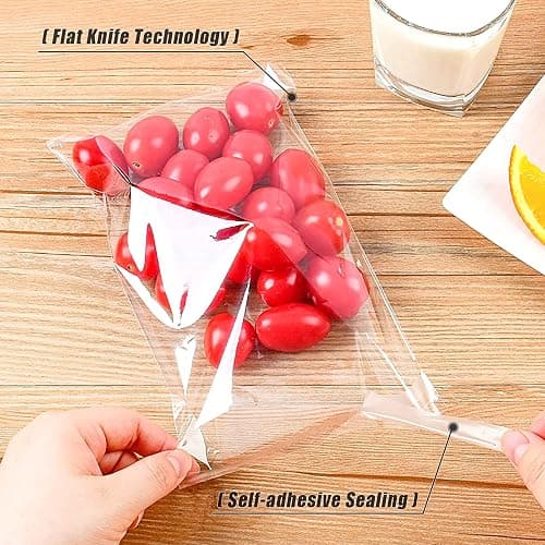 SUREHOME Cookie Bags Cellophane Clear Individual Treat for Cookies, 5x6 Inch Gift Giving Packaging, 100PCS Plastic Self Adhesive Wrappers Candy Bag thumbnail 2