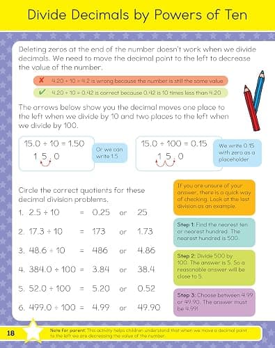 Fifth Grade Math Workbook for Kids Ages 10-11: Over 75 Activities - Number Skills, Algebra, Fractions, Geometry, Measurement and Data and more thumbnail 6