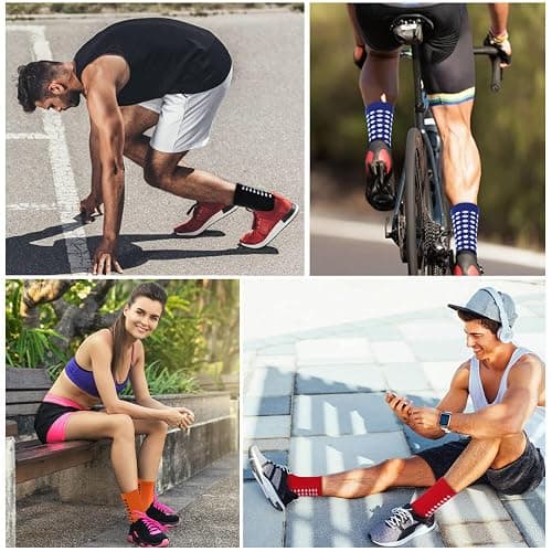 Ultrafun 3/5 Pairs Soccer Socks with Grip Pads Non Slip Football Basketball Sports Socks for Men Women thumbnail 7