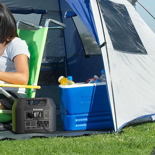 EnginStar Solar Generator, 300W Portable Power Station, 296Wh Lithium Battery Backup w/Two 110V Pure Sine Wave AC Outlet for Camping Road Trip RV, 80000mAh Sufficient Power Supply for Blackout thumbnail 2