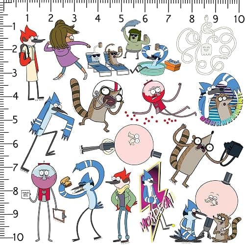 Regular Show 50ct Vinyl Large Deluxe Stickers Variety Pack - Laptop, Water Bottle, Scrapbooking, Tablet, Skateboard, Indoor/Outdoor thumbnail 3