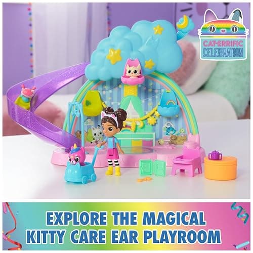 Gabby's Dollhouse Kitty Care Ear Purrfect Playroom – 17-Piece Playset with 4 Toy Figures, Dollhouse Furniture, Doll Accessories & Baby Doll Stuff for Kids Ages 3+ thumbnail 2