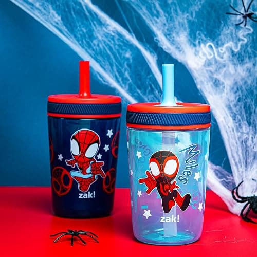 Zak Designs Marvel Spider-Man Kelso Toddler Cups for Travel or at Home, 15oz 2-Pack Durable Plastic Sippy Cups with Leak-Proof Design is Perfect for Kids (Spidey and His Amazing Friends) thumbnail 4