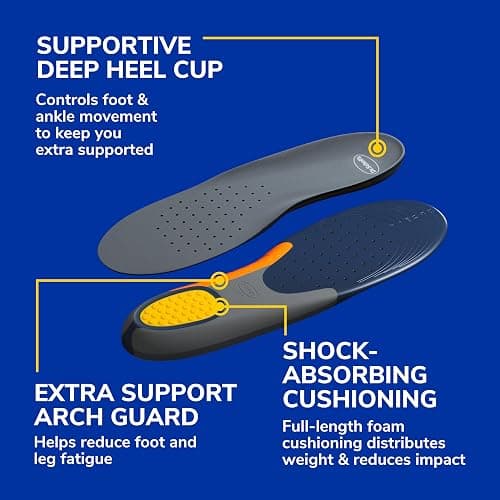 Dr. Scholl's Heavy Duty Support Insole Orthotics, Big & Tall, 200lbs+, Wide Feet, Shock Absorbing, Arch Support, Distributes Pressure, Trim to Fit Inserts, Work Boots & Shoes, Men Size 8-14, 2 Pairs thumbnail 4