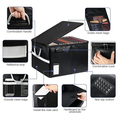 Fireproof Document File Organizer Box, Fireproof Safe Box with Lock, Portable Office Storage Cabinet for Hanging Letter/Legal Folder 16.1 x 12.9 x 11in thumbnail 4