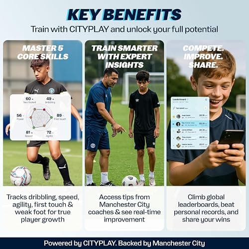 CITYPLAY Smart Soccer Tracker for Cleats - Training Sensor for Youth | Tracks 25+ Technical & Physical Metrics - 12-Month App Access - High-Precision Foot Wearable Technology - Ideal Soccer Gift thumbnail 4