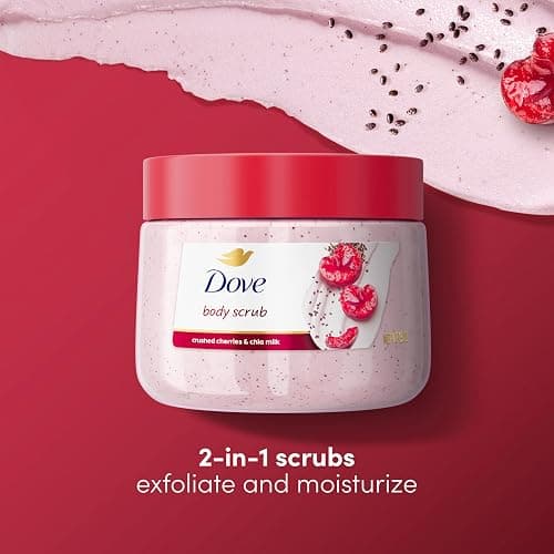 Dove Cherry & Chia Body Scrub Exfoliates and Deeply Nourishes for Smooth, Radiant Skin 15oz thumbnail 3