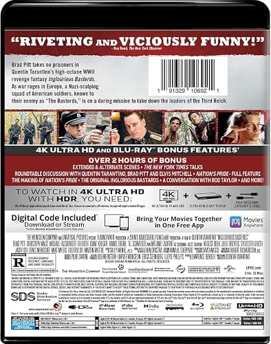 Inglourious Basterds - 4K Ultra HD + Blu-ray + Digital [4K UHD] thumbnail 3