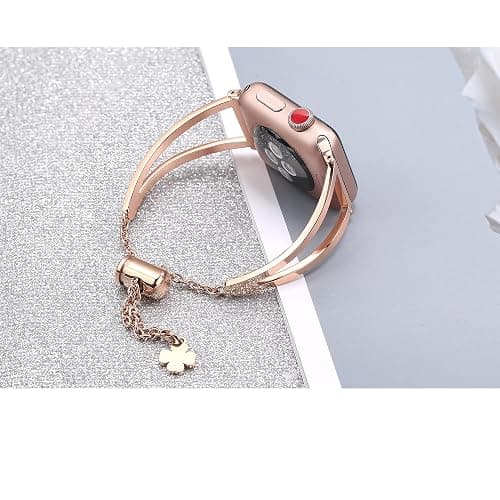 Secbolt Stainless Steel Bands Compatible with Apple Watch Band 38mm 40mm 41mm 42mm 44mm 45mm 46mm 49mm iWatch Series 11/10/9/Ultra/SE/8/7/6/5/4/3/2/1, Dressy Metal Bangle Bracelet Women thumbnail 4