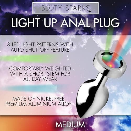 Light Up LED Glowing Anal Butt Plug Body Safe Medium thumbnail 2