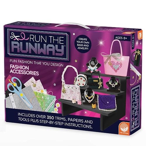 MindWare Fashion Designer Kits Ages 8+ - Run The Runway DIY Craft Kit for Girls - Creative Learning Activity for Kids - Design Bags & Jewelry thumbnail 7