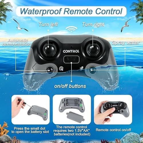 fromeasy Mosasaurus Dinosaur Toys, Upgrade Remote Control Water Toy, Pool Toys for Kids Ages 4-8, RC Dino with Light and Spray Water for Swimming Bath Lake Ocean Christmas Birthday Gift thumbnail 8
