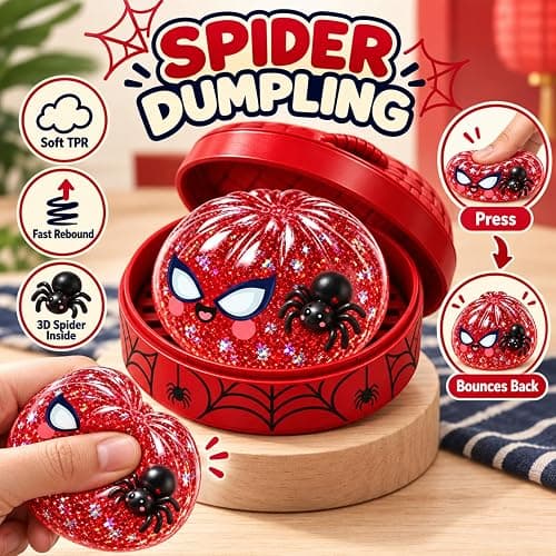 Squishies Dumplings Stress Relief Squeeze Fidget Toys/Mystery (#00) | slow rise squishies toys for anxiety relief, real authentic squishies dumplings, Halloween & Christmas holiday gifts thumbnail 4