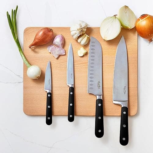 Martha Stewart Eastwalk 14 Piece High Carbon Stainless Steel Cutlery Knife Block Set w/ABS Triple Riveted Forged Handle Acacia Wood Block - Matte Black thumbnail 6