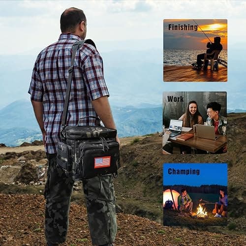 ATRIPACK Lunch Box for Men, Tactical Lunch Bag MOLLE Webbing Leakproof Insulated Large Lunch Cooler Women Adult Meal with Adjustable Shoulder Strap Durable Lunch Pail (Camo-Black) thumbnail 3