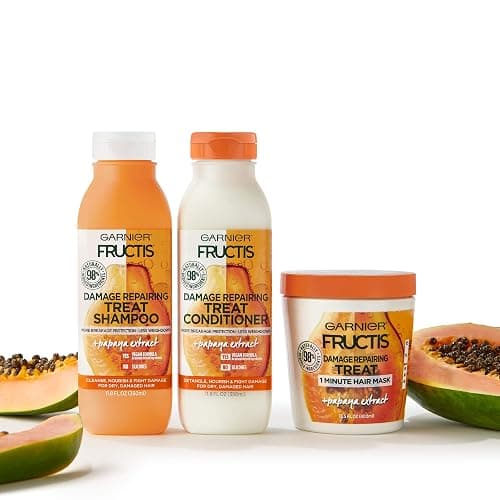 Garnier Fructis Damage Repairing Treat 1 Minute Hair Mask with Papaya Extract for Shine and Scalp Health, 3.4 Fl Oz (Pack of 1) thumbnail 7