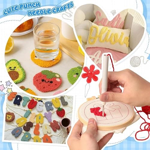 35Pcs Punch Needle Kit Adult Beginner, Adjustable Punch Needle Tool with Different Size Needles & Storage Case, Wooden Handle Embroidery Pen Set for Christmas Gifts, Decoration & DIY Craft Project thumbnail 6
