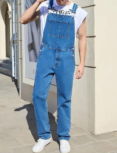 Yuanbang Overalls for Men Fashion Coveralls Work Utility Denim Women Bib Jumpsuit with Pockets thumbnail 3