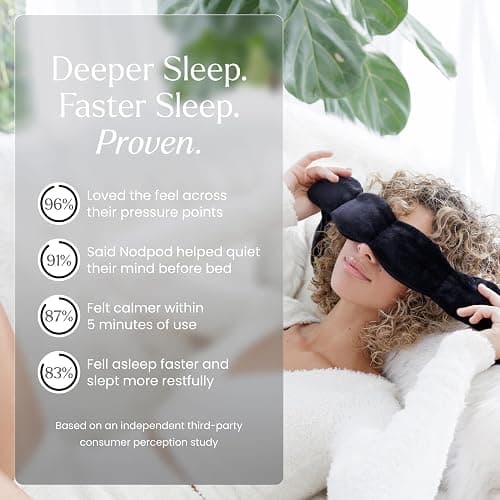 Nodpod Gentle Pressure Sleep Mask | Patented Light Blocking Design for Sleeping, Traveling & Relaxation - Black Onyx thumbnail 4
