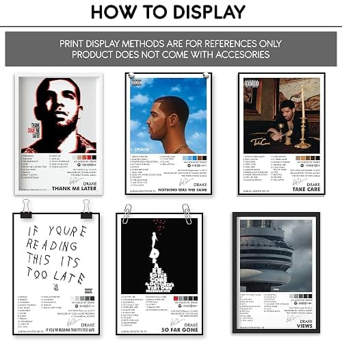 Thepaper9store Pack of 12 - Drake Music Album Art Wall Posters, 8.2x11.8 inch Adhesive Tape Attached Wall Decor Posters, Perfect For Bedroom, Living Room, Office thumbnail 4