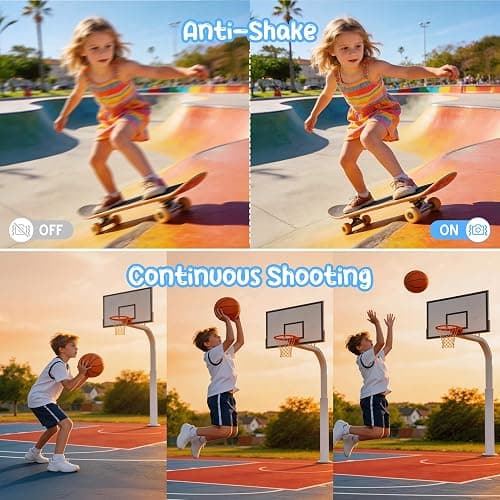 Digital Camera 1080P 44MP Vlogging Camera for Kids Teens, FHD Compact Portable Photo Camera with 2.4" Screen 16X Zoom, Anti-shake Mini Camera for Beginners Students Boys Girls-Black (No SD Card) thumbnail 5