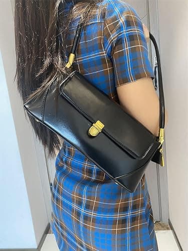 Women Shoulder Bags Vintage Handbag Retro Classic Small Purse 90s Buckle Closure thumbnail 3
