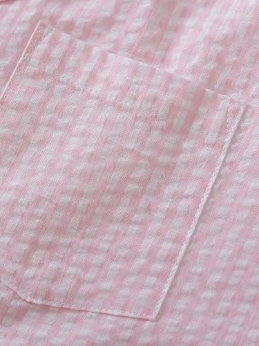 Latuza Women's Seersucker Cotton Summer Pajama Set Button Down Pj Set thumbnail 5