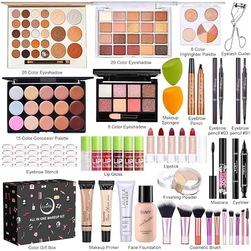 All in One Makeup Kit, Makeup Kit for Women Full Kit, Make Up Gift Set for Women, Makeup Essential Bundle Includes Foundation Eyeshadow Palette Concealer Lipstick Eyeliner Mascara Cosmetic Brush Set thumbnail 2