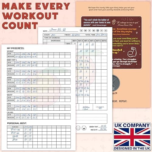 Workout Planner for Daily Fitness Tracking & Goals Setting - A5 Size, 6” x 8”, Peachy Pink - Improved Thicker Cover - Men & Women Personal Home & Gym Training Diary - Log Book - by Workout Log Gym thumbnail 6