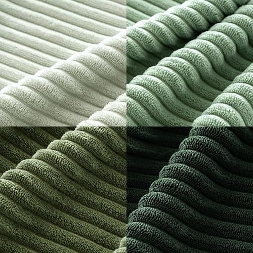 MIULEE Boho Farmhouse Sage Green Throw Pillow Covers 18x18 Inch Set of 4 Mordern Nordic Cushion Covers Soft Corduroy Christmas Home Decor for Couch Bed Sofa Living Room Forest Green thumbnail 4