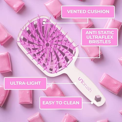 FHI Heat UNbrush Plus — Curly Hair Brush for Gentle & Effective Detangling on Wet or Dry Fragile Hair Types — Detangler Brush w/ 84 UltraFlex Bristles, Ultra-light, Vented, Anti Static Hairbrush thumbnail 6