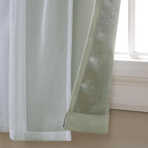 TOWN & COUNTRY LUXE Talia Double Layer Indoor Curtains, Sheer and Room Darkening Blackout, Grommet Top, Energy Efficient, 2-Pack Set, 52"W x 84"L (Pack of 2), Rose Blush - Rose Blush - 52"W x 84"L (Pack of 1) thumbnail 4