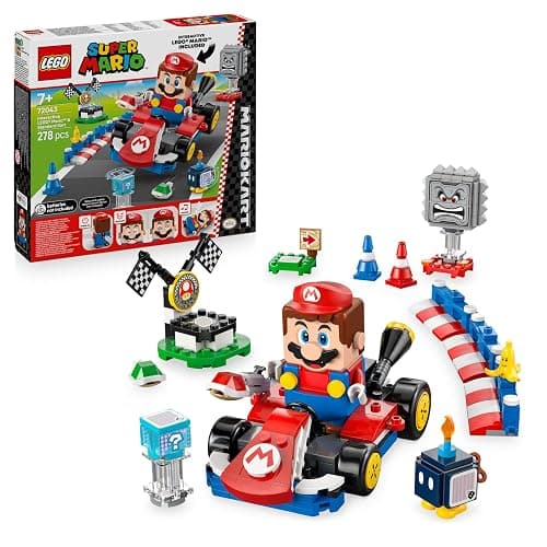 LEGO Mario Kart – Interactive Mario & Standard Kart - Toy Race Course with a Car, 3 Figures, a Podium & Barriers - Gamer Gift for 7+ Year Old Boys & Girls - 72043 - Image 1