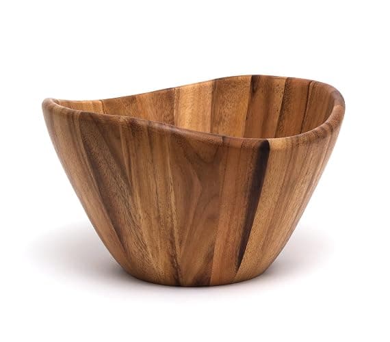 Lipper International Large Wavy Bowl, Acacia - Image 1