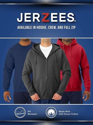 Jerzees Men’s NuBlend Fleece Hoodies & Sweatshirts, Cotton Blend, Sizes S-3X thumbnail 6