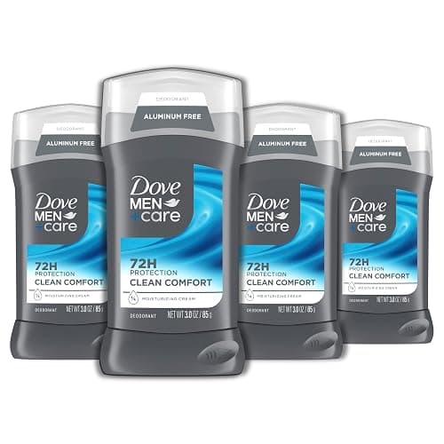 DOVE MEN + CARE Deodorant Stick for Men Clean Comfort 4 Count Aluminum Free 72-Hour Odor Protection Mens Deodorant with 1/4 Moisturizing Cream 3 oz (Pack of 4) - Image 1