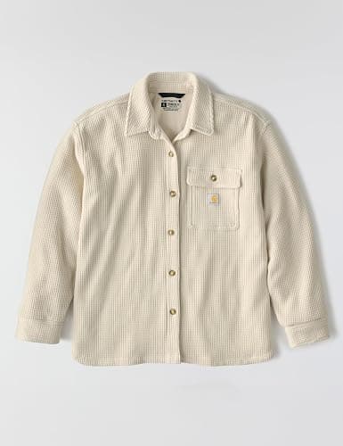 Carhartt Women's Oversized-fit Heavyweight Waffle Knit Shirt thumbnail 6