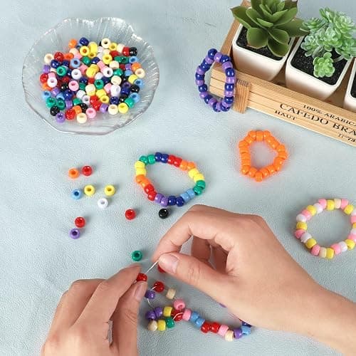 JULIMAIDONG 6500Pcs Kandi Pony Beads Bulk Letter for Bracelets Making Kits | Multi-Colored Alphabet Number Smile Bead for Hair Braids, 27 Colors Kandi Friendship Bead Jewelry Making Kits for Craft thumbnail 7