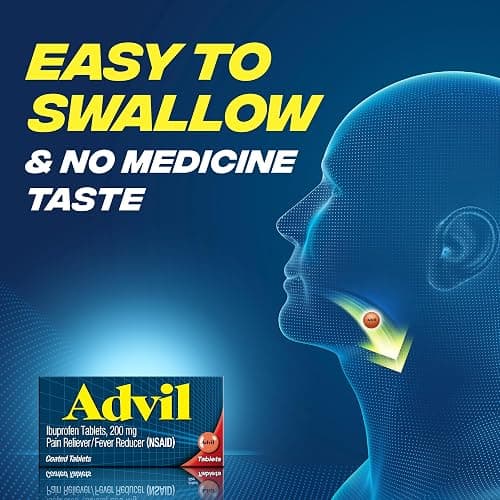 Advil Pain Reliever and Fever Reducer, Pain Relief Medicine with Ibuprofen 200mg for Headache, Backache, Menstrual Pain and Joint Pain Relief - 100 Coated Tablets thumbnail 5