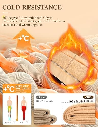 Vosda Women’s Fleece-Lined Tights - Ultra-Warm Fake Sheer Look Pantyhose Thick Leggings for Winter thumbnail 2