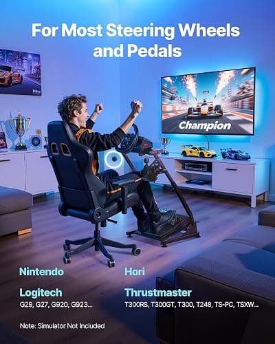 VEVOR Racing Wheel Stand, Adjustable & Foldable Simulator Stand for Logitech G29 G27 G920 G923, Thrustmaster T300RS T300GT T248 TS-PC TSXW Gaming Cockpit,Pedals Simulator NOT Included | Fit for Logitech G29 G27 G920 G923, Thrustmaster T300RS T300GT T248 TS-PC TSXW Gaming Cockpit, Pedals Simulator NOT Included thumbnail 2