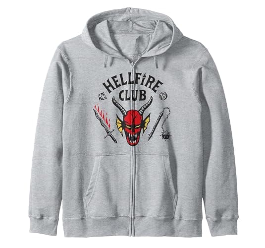 Stranger Things 4 Hellfire Club Logo Zip Hoodie - Image 1