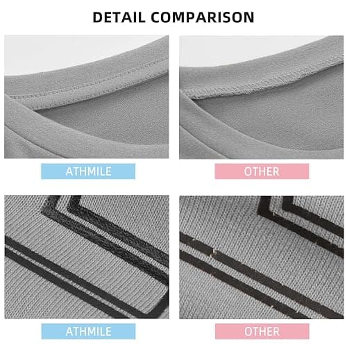 ATHMILE Womens Oversized T Shirts Loose Fit Crewneck Short Sleeve Tops Summer Casual Blouse Y2K 2025 Basic Tee Beach - Small - Grey thumbnail 3