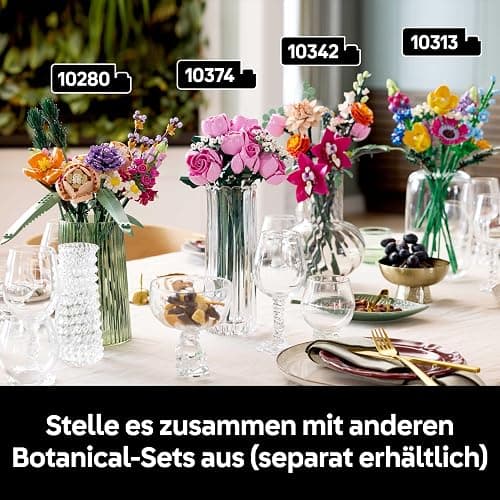 LEGO Botanicals Rosa Rosenstrauß - Set mit Kunstblumen für Erwachsene - 12 künstliche Rosen & 4 Zweige Schleierkraut als DIY Deko - Geschenkidee für Frauen - 10374 thumbnail 9