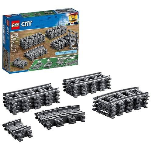 LEGO City Tracks - Train Track Expansion Set - Additional 20 Pieces Compatible with Our Sets - 8 Straight, 4 Curved, & 8 Flexible Tracks - 60205 - Image 1