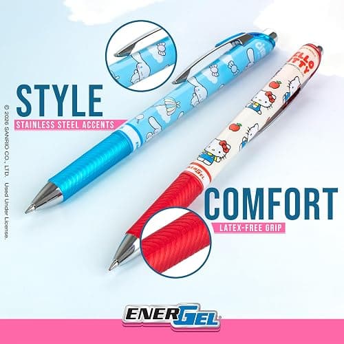 Pentel EnerGel RTX Liquid Gel Pen, Hello Kitty® and Friends, Limited Edition, Mix 1, 0.7mm, Med Line, Assorted Ink, 5-Pk (BL77HKPF5M) thumbnail 6