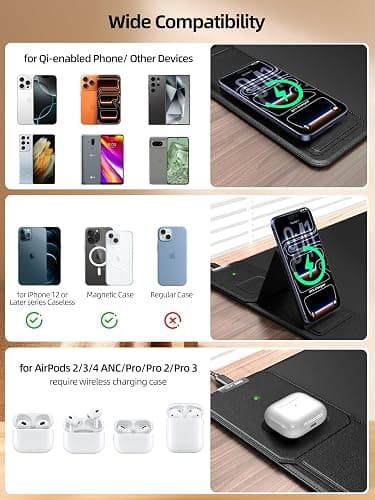 Mouse Pad with Magnetic Wireless Charging & Adjustable Phone Stand, 31.5"x15.8" Extended Desk Mat, Waterproof Ultra-Smooth Keyboard Pad, Non-Slip Base, with 20W PD Adapter, Black thumbnail 7