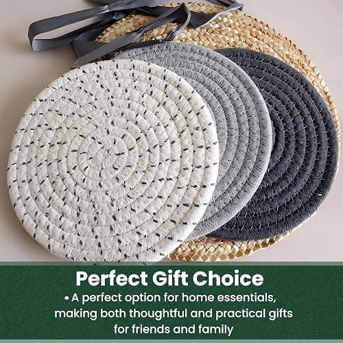 KITLAB 8 Inch Trivets for Hot Dishes, Hot Pots and Pans, Thick Heat Resistant Large Coaster for Kitchen, Hot Pads, Kitchen Essentials, Kitchen Decor for Table & Countertop, 6 Pcs thumbnail 7